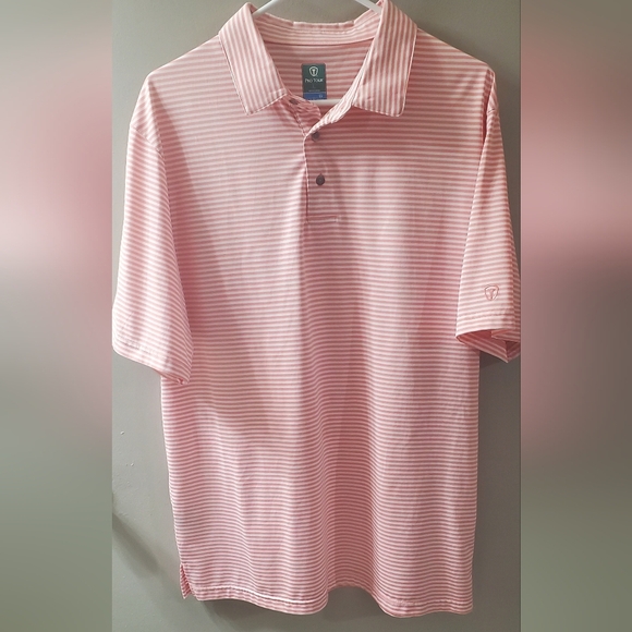Pro Tour Pink Striped Polo Shirt - Picture 1 of 4